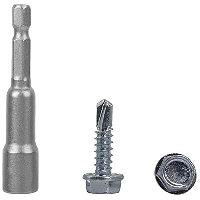 Marcopol Confezione da 250 pezzi, DIN 7504 K in acciaio zincato 4,8 x 19 mm, viti autoforanti in lamiera di metallo, testa a rondella esagonale, autofilettante (250, 4,8 x 19 mm) Marcopol Confezione da 250 pezzi, DIN 7504 K in acciaio zincato 4,8 x 19 mm, viti autoforanti in lamiera di metallo, testa a rondella esagonale, autofilettante (250, 4,8 x 19 mm)