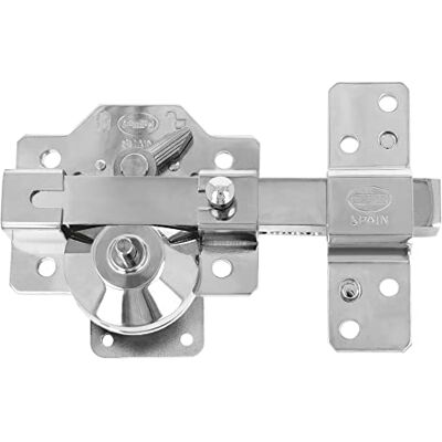 Amig Chiavistello da sovrapporre in acciaio per porte con fermo di apertura e leva di bloccaggio 90 x 154 mm, cilindro 50 mm colore argento Alta sicurezza anti-umping · Anticipo · Antitrappo Amig Chiavistello da sovrapporre in acciaio per porte con fermo di apertura e leva di bloccaggio 90 x 154 mm, cilindro 50 mm colore argento Alta sicurezza anti-umping · Anticipo · Antitrappo