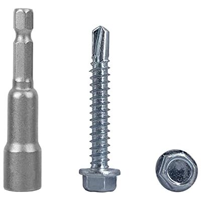 Marcopol Confezione da 120 pezzi DIN 7504 K in acciaio zincato 5,5 x 38 mm, viti autoforanti in lamiera di metallo, testa a rondella esagonale, autofilettante (120, 5,5 x 38 mm) Marcopol Confezione da 120 pezzi DIN 7504 K in acciaio zincato 5,5 x 38 mm, viti autoforanti in lamiera di metallo, testa a rondella esagonale, autofilettante (120, 5,5 x 38 mm)