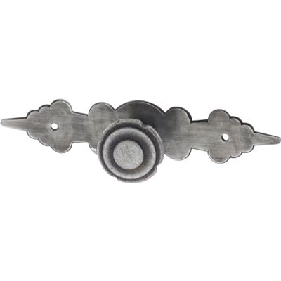 SCHÖRGHOFER & FREHE Pomello per mobili a quadri, ø 27 mm, per armadio con targhetta 28 x 120 mm, manico rustico per mobili, ferro stagnato SCHÖRGHOFER & FREHE Pomello per mobili a quadri, ø 27 mm, per armadio con targhetta 28 x 120 mm, manico rustico per mobili, ferro stagnato