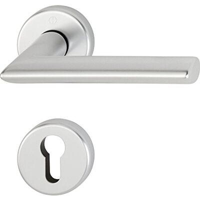 HOPPE maniglia Stoccolma con rosone PZ cilindro, argento anodizzato, HOPPE maniglia Stoccolma con rosone PZ cilindro, argento anodizzato,