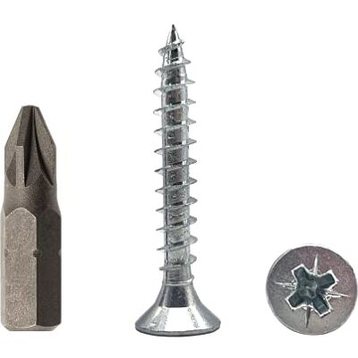 Marcopol Confezione da 200 viti per legno in acciaio zincato, 5,0 x 35 mm, viti per truciolato, vite universale Pozi-Drive (200, 5,0 x 35 mm) Marcopol Confezione da 200 viti per legno in acciaio zincato, 5,0 x 35 mm, viti per truciolato, vite universale Pozi-Drive (200, 5,0 x 35 mm)