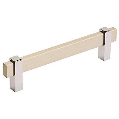 Amerock Mulino 5-1/16 in (128 mm) Center-to-Center Silver Champagne/Polished Chrome Cabinet Pull Amerock Mulino 5-1/16 in (128 mm) Center-to-Center Silver Champagne/Polished Chrome Cabinet Pull