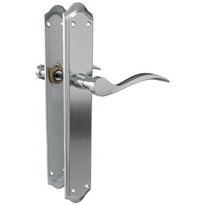 Amig – Set di maniglie con placca per porta – 256 x 48 mm Placca in acciaio e maniglia in alluminio – Quadrato da 8 mm – Cromato opaco Modello Include viti passanti antiscasso Amig – Set di maniglie con placca per porta – 256 x 48 mm Placca in acciaio e maniglia in alluminio – Quadrato da 8 mm – Cromato opaco Modello Include viti passanti antiscasso