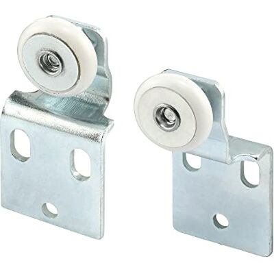 PRiME Set di 4 rulli per porta scorrevole armadio, diametro ruota 3/4", bordo convesso (rotondo), struttura in acciaio stampato, include coppie offset da 3/8" e 1/2", confezione da 4 PRiME Set di 4 rulli per porta scorrevole armadio, diametro ruota 3/4", bordo convesso (rotondo), struttura in acciaio stampato, include coppie offset da 3/8" e 1/2", confezione da 4
