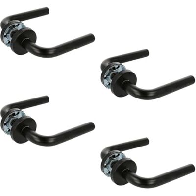 Amig Set di 4 maniglie con rosetta interna per porte Mod. 135 x Ø19 mm Quadretto da 8 mm Design elegante e semplice Acciaio inossidabile nero Amig Set di 4 maniglie con rosetta interna per porte Mod. 135 x Ø19 mm Quadretto da 8 mm Design elegante e semplice Acciaio inossidabile nero