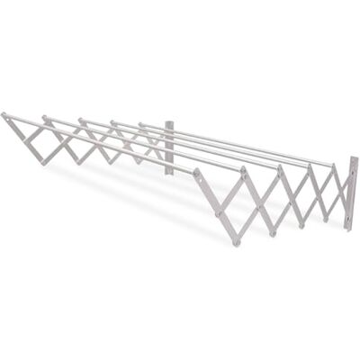 Amig – Stendibiancheria da parete estensibile Misure: 180 x 14 x 3 cm -Superficie di stenditura: 9 m Alluminio inox Viteria in acciaio inox Per interni ed esterni Facile installazione Amig – Stendibiancheria da parete estensibile Misure: 180 x 14 x 3 cm -Superficie di stenditura: 9 m Alluminio inox Viteria in acciaio inox Per interni ed esterni Facile installazione