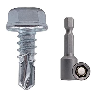 Marcopol Confezione da 350 pezzi DIN 7504 K in acciaio zincato 4,2 x 13 mm, viti autoforanti in lamiera di metallo, testa a rondella esagonale, autofilettante (350, 4,2 x 13 mm) Marcopol Confezione da 350 pezzi DIN 7504 K in acciaio zincato 4,2 x 13 mm, viti autoforanti in lamiera di metallo, testa a rondella esagonale, autofilettante (350, 4,2 x 13 mm)