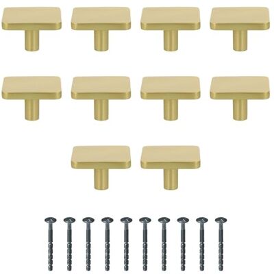Amig Confezione da 10 Pomelli per mobili 40 Mm Colore Oro Spazzolato Realizzato in Alluminio Maniglie per cassetti e armadi da cucina e bagno dallo stile moderno decorativo Mod. Amig Confezione da 10 Pomelli per mobili 40 Mm Colore Oro Spazzolato Realizzato in Alluminio Maniglie per cassetti e armadi da cucina e bagno dallo stile moderno decorativo Mod.
