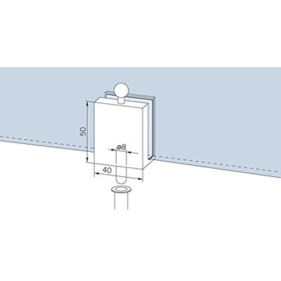 Dorma Glas Chiavistello per porta (fermaporta) con presa a terra, guarnizione per porta in vetro in alluminio anodizzato argento Dorma Glas Chiavistello per porta (fermaporta) con presa a terra, guarnizione per porta in vetro in alluminio anodizzato argento