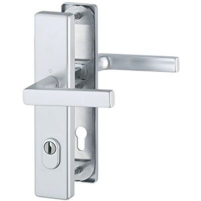 HOPPE Maniglia di sicurezza Dallas – OE di Norma distanza 88 mm, in alluminio anodizzato argento, a piastra lunga cilindro a profilo per porte dello spessore di 67 – 72 mm, con nucleo ANTISCASSO, classe 3, 1 pezzi HOPPE Maniglia di sicurezza Dallas – OE di Norma distanza 88 mm, in alluminio anodizzato argento, a piastra lunga cilindro a profilo per porte dello spessore di 67 – 72 mm, con nucleo ANTISCASSO, classe 3, 1 pezzi