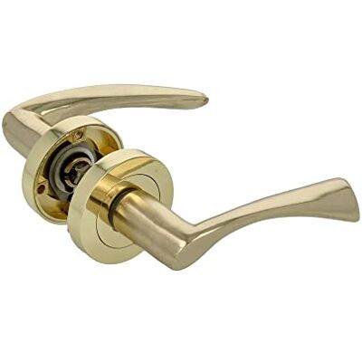Amig Maniglia di passaggio con scrocco per porte Maniglia ideale per porte in legno Zamak Ottone Verniciato Scrocco di ingresso da 55 mm Amig Maniglia di passaggio con scrocco per porte Maniglia ideale per porte in legno Zamak Ottone Verniciato Scrocco di ingresso da 55 mm