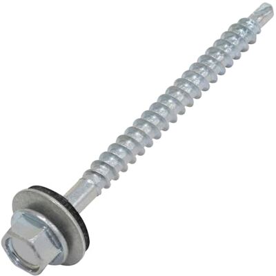 Aerzetix C73134 Set di 60 viti autoperforante metallo-legno Ø4.8x60mm + rondella di tenuta EPDM DIN 7504K impronta testa 8mm esagonale in acciaio al carbonio finitura zincata Aerzetix C73134 Set di 60 viti autoperforante metallo-legno Ø4.8x60mm + rondella di tenuta EPDM DIN 7504K impronta testa 8mm esagonale in acciaio al carbonio finitura zincata