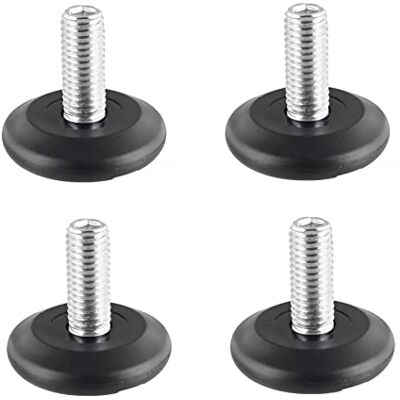 WAGNER Set di 4 piedini di livellamento rigidi Ø 37 mm, perno filettato M10 x 25 mm, in plastica nera, diametro Ø 30 mm, incluso WAGNER Set di 4 piedini di livellamento rigidi Ø 37 mm, perno filettato M10 x 25 mm, in plastica nera, diametro Ø 30 mm, incluso