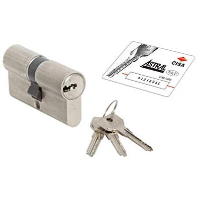CISA 130012; Cilindro Europeo Astral; 40/45 mm; Ottone Nichelato CISA 130012; Cilindro Europeo Astral; 40/45 mm; Ottone Nichelato