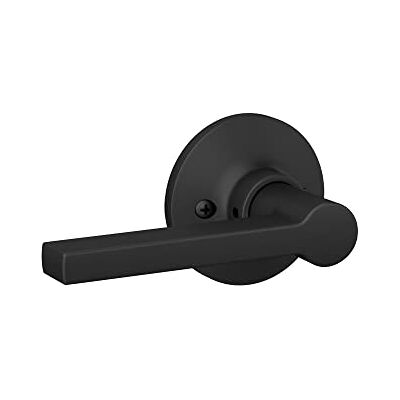 Lock Scout Maniglia per porta diritta con finiture rotonde, finitura nera opaca Lock Scout Maniglia per porta diritta con finiture rotonde, finitura nera opaca