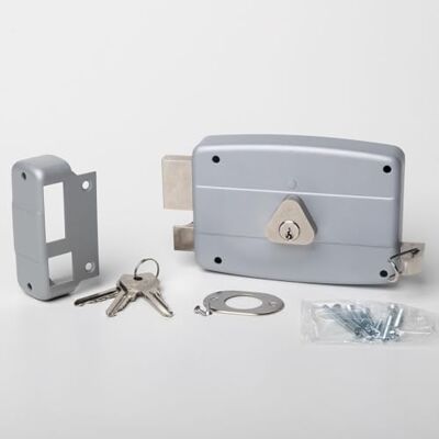 CISA Serratura per Porte in Ferro da Applicare 160295 Serratura Cancello Esterno in Acciaio Verniciato Grigio con Cilindro e Tirante nichelati Entrata 60 Mano Sinistra CISA Serratura per Porte in Ferro da Applicare 160295 Serratura Cancello Esterno in Acciaio Verniciato Grigio con Cilindro e Tirante nichelati Entrata 60 Mano Sinistra