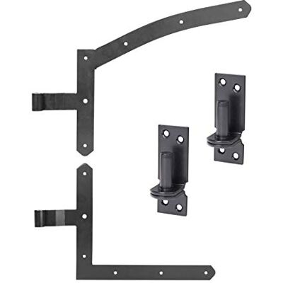 Alberts GAH- Set ferramenta per cancelli singoli ad arco per cancelli con apertura a sinistra o a destra rivestito in plastica nera Alberts GAH- Set ferramenta per cancelli singoli ad arco per cancelli con apertura a sinistra o a destra rivestito in plastica nera