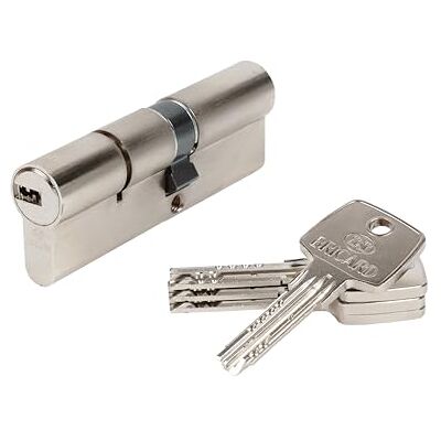 Bricard Cilindro disinseribile Astral 2,9 in ottone nichelato 10 pistoni, 2 Voci protezione anti-foratura e il grimaldelli. Scheda personale, Acciaio Nichelato, 90 = 40 + 50 Bricard Cilindro disinseribile Astral 2,9 in ottone nichelato 10 pistoni, 2 Voci protezione anti-foratura e il grimaldelli. Scheda personale, Acciaio Nichelato, 90 = 40 + 50