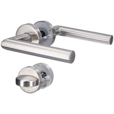 Alpertec 'Moscow' Maniglia per Porta in Acciaio Inox Satinato per Porta WC/Bagno Maniglia per porta AZ-L17, Alpertec 'Moscow' Maniglia per Porta in Acciaio Inox Satinato per Porta WC/Bagno Maniglia per porta AZ-L17,
