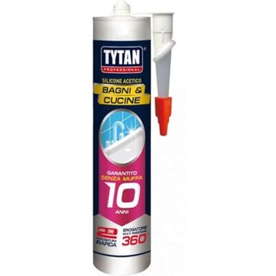 TYTAN PROFESSIONAL Silicone Acetico Bagno e Cucine Antimuffa Bagno Cucina Garantito 10 anni Trasparente 280 ml TYTAN PROFESSIONAL Silicone Acetico Bagno e Cucine Antimuffa Bagno Cucina Garantito 10 anni Trasparente 280 ml