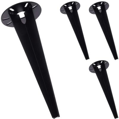 Relaxdays Picchetti da terra per lampade da giardino, set da 4, nero Relaxdays Picchetti da terra per lampade da giardino, set da 4, nero