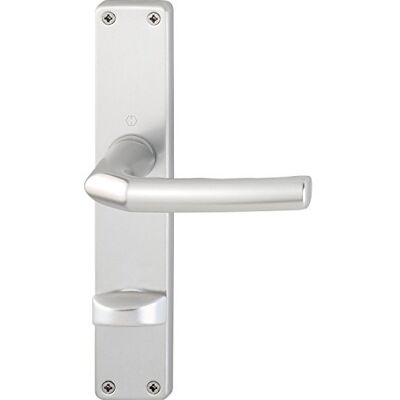 HOPPE Maniglia Birmingham – su piastra lunga WC, per porte dello spessore di 37 – 42 mm, argento anodizzato, 1 pezzi, HOPPE Maniglia Birmingham – su piastra lunga WC, per porte dello spessore di 37 – 42 mm, argento anodizzato, 1 pezzi,