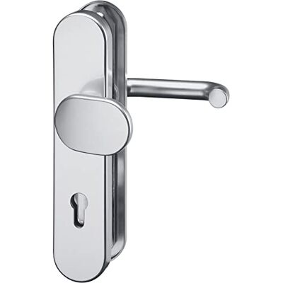 GRUNDMANN Argento FH 1752 guarnizione di ricambio su targa lunga PZ 88, maniglia a U e pomello della porta ÖNORM, alluminio anodizzato GRUNDMANN Argento FH 1752 guarnizione di ricambio su targa lunga PZ 88, maniglia a U e pomello della porta ÖNORM, alluminio anodizzato