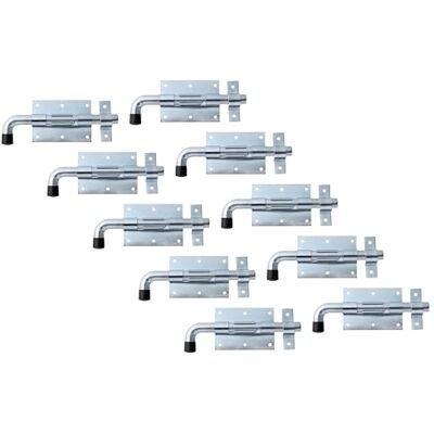 Alberts Chiavistello con manico rotondo e passante fissato, zincato galvanizzato blu, piastra 95 x 67 mm, bullone 15,5 mm, lunghezza totale 178 mm, set da 10 pezzi Alberts Chiavistello con manico rotondo e passante fissato, zincato galvanizzato blu, piastra 95 x 67 mm, bullone 15,5 mm, lunghezza totale 178 mm, set da 10 pezzi