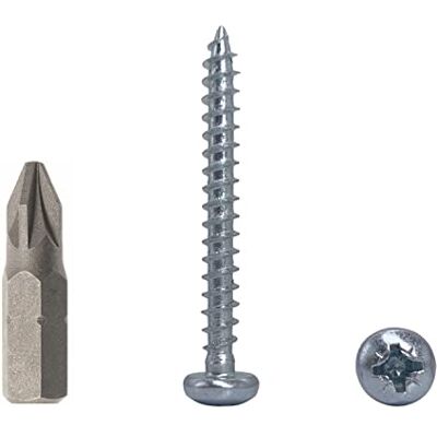 Marcopol Confezione da 40 viti per legno DIN 7981, in acciaio zincato, 4,5 x 40 mm, viti per truciolato con testa a torcia, vite universale Pozi-Drive (40, 4,5 x 40 mm) Marcopol Confezione da 40 viti per legno DIN 7981, in acciaio zincato, 4,5 x 40 mm, viti per truciolato con testa a torcia, vite universale Pozi-Drive (40, 4,5 x 40 mm)