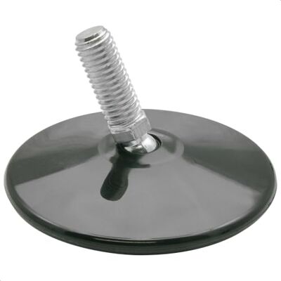 WAGNER Base di livellamento di design, con giunto sferico, Ø 70 mm, nero, perno filettato M10 x 25 mm, feltrini per mobili, in plastica nera, diametro Ø 50 mm, incluso WAGNER Base di livellamento di design, con giunto sferico, Ø 70 mm, nero, perno filettato M10 x 25 mm, feltrini per mobili, in plastica nera, diametro Ø 50 mm, incluso