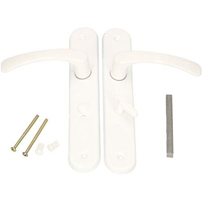 KOTARBAU ® Maniglia per porta 72 mm sinistra destra WC bianco piastra lunga in alluminio KOTARBAU ® Maniglia per porta 72 mm sinistra destra WC bianco piastra lunga in alluminio