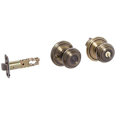 SCHLAGE F80-GEO Georgian Storeroom Door Knob Set, Antique Brass SCHLAGE F80-GEO Georgian Storeroom Door Knob Set, Antique Brass
