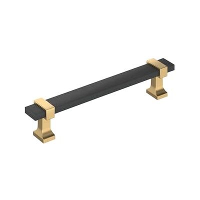 Amerock Overton Maniglia per armadietto, 128 mm, colore: nero opaco spazzolato/bronzo champagne, 128 mm Amerock Overton Maniglia per armadietto, 128 mm, colore: nero opaco spazzolato/bronzo champagne, 128 mm