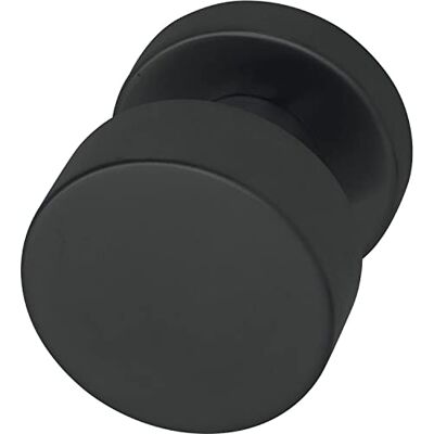 MARCHESI Pomello rotondo per porta con molla di ritorno e rosetta, per perno quadrato da 8 mm, maniglia per porta, in acciaio inox nero opaco MARCHESI Pomello rotondo per porta con molla di ritorno e rosetta, per perno quadrato da 8 mm, maniglia per porta, in acciaio inox nero opaco