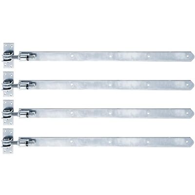 Alberts Nastro per carica, dritto, terminale arrotondato, regolabile di 30 mm, zincato, 660 x 40 mm, set da 4 pezzi Alberts Nastro per carica, dritto, terminale arrotondato, regolabile di 30 mm, zincato, 660 x 40 mm, set da 4 pezzi