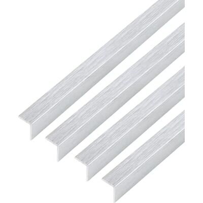 Alberts Profilo angolare autoadesivo, in alluminio, design in acciaio inox, chiaro, 1000 x 10 x 10 mm, set da 4 pezzi Alberts Profilo angolare autoadesivo, in alluminio, design in acciaio inox, chiaro, 1000 x 10 x 10 mm, set da 4 pezzi