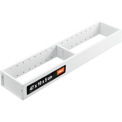 Blum AMBIA-LINE Organizer per cassetti Acciaio 47×10×5 cm Bianco seta Supporto a piastra magnetica – nessuno scivolamento Portaposate & divisorio per cassetti in acciaio Blum AMBIA-LINE Organizer per cassetti Acciaio 47×10×5 cm Bianco seta Supporto a piastra magnetica – nessuno scivolamento Portaposate & divisorio per cassetti in acciaio