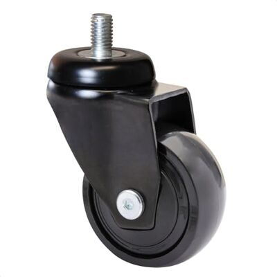 WAGNER Ruota girevole ultra-turnable 360° 3C ruota da trasporto/ruota per mobili nero, battistrada morbido, con vite di fissaggio 10 x 16 mm, diametro Ø 50 mm, portata 50 kg WAGNER Ruota girevole ultra-turnable 360° 3C ruota da trasporto/ruota per mobili nero, battistrada morbido, con vite di fissaggio 10 x 16 mm, diametro Ø 50 mm, portata 50 kg