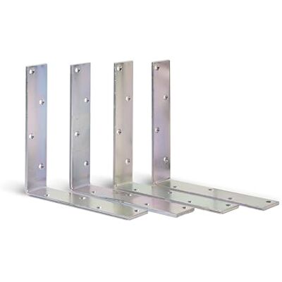 Alberts Angolo per travi isoscele zincato galvanicamente, passivato a strati spessi, 200 x 200 x 40 mm, set da 4 Alberts Angolo per travi isoscele zincato galvanicamente, passivato a strati spessi, 200 x 200 x 40 mm, set da 4