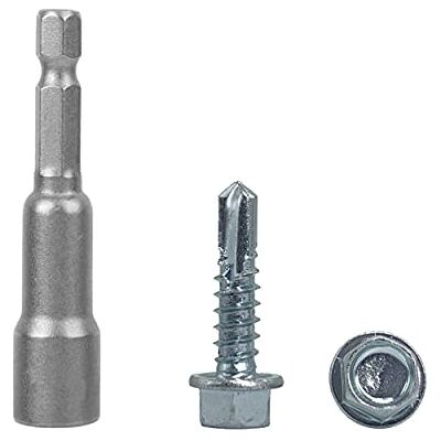 Marcopol Confezione da 150 pezzi, DIN 7504 K in acciaio zincato 5,5 x 22 mm, viti autoforanti in lamiera di metallo, testa a rondella esagonale, autofilettante (150, 5,5 x 22 mm) Marcopol Confezione da 150 pezzi, DIN 7504 K in acciaio zincato 5,5 x 22 mm, viti autoforanti in lamiera di metallo, testa a rondella esagonale, autofilettante (150, 5,5 x 22 mm)