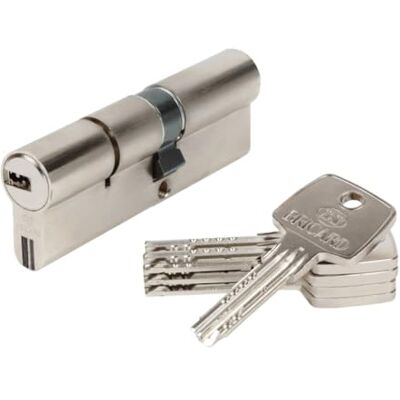 Bricard Cilindro Trial S 40+50 Nichelato doppio ingresso estraibile- 5 chiavi-Livello di sicurezza 4 Bricard Cilindro Trial S 40+50 Nichelato doppio ingresso estraibile- 5 chiavi-Livello di sicurezza 4
