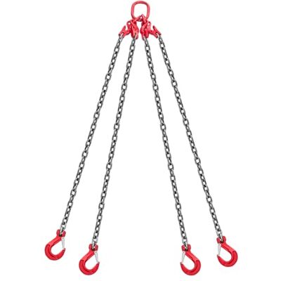 VEVOR Catene di Sollevamento con Ganci, Cinghia di Sollevamento a Catena, 10 mm x 3 m con Ganci di Presa a 4 Gambe, Catena per Gru in Lega di Acciaio G80, Capacità di 10,4 T, per Traino del Carico VEVOR Catene di Sollevamento con Ganci, Cinghia di Sollevamento a Catena, 10 mm x 3 m con Ganci di Presa a 4 Gambe, Catena per Gru in Lega di Acciaio G80, Capacità di 10,4 T, per Traino del Carico