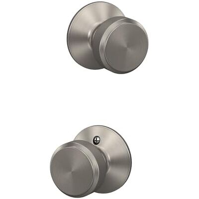 SCHLAGE F10 BWE 619 Bowery Pomello per porta, serratura passaggio ingresso e armadio, nichel satinato SCHLAGE F10 BWE 619 Bowery Pomello per porta, serratura passaggio ingresso e armadio, nichel satinato