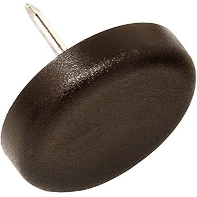 Adsamm ® 32 feltrini in plastica con chiodo, marrone, diametro 25 mm, rotondi, per mobili con chiodo, per mobili e pavimento Adsamm ® 32 feltrini in plastica con chiodo, marrone, diametro 25 mm, rotondi, per mobili con chiodo, per mobili e pavimento