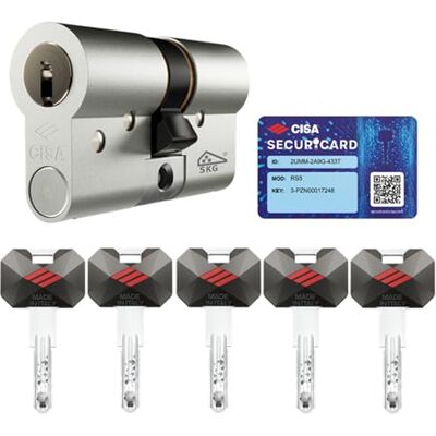 CISA Cilindro Europeo di Sicurezza RS5 11701200C5 Cilindro con 5 File Di Perni Radiali 5 Chiavi A Duplica Digitale Protetta Dimensioni 50/30 CISA Cilindro Europeo di Sicurezza RS5 11701200C5 Cilindro con 5 File Di Perni Radiali 5 Chiavi A Duplica Digitale Protetta Dimensioni 50/30