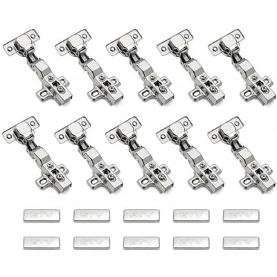 GTV Cerniera angolare HCKT 45° con chiusura ammortizzata, Clip-On, scodellino 35 mm, Nichel, 10 pezzi GTV Cerniera angolare HCKT 45° con chiusura ammortizzata, Clip-On, scodellino 35 mm, Nichel, 10 pezzi