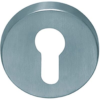Alpertec Rosetta in Acciaio Inox PZ satinato per porte d'ingresso con montante in plastica, diametro 50 mm, Alpertec Rosetta in Acciaio Inox PZ satinato per porte d'ingresso con montante in plastica, diametro 50 mm,