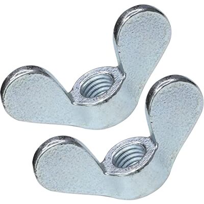 Aerzetix C49375 Set di 2 Dadi con alette/orecchie dado a farfalla filettatura M10 metrica femmina DIN 315 in acciaio zincato Aerzetix C49375 Set di 2 Dadi con alette/orecchie dado a farfalla filettatura M10 metrica femmina DIN 315 in acciaio zincato