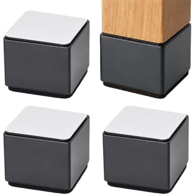 Relaxdays Rialzo mobili, 4 pz., quadrato, 5x6x6 cm, nero acciaio al carbonio, autoadesivo, feltro, piedini max. 500 kg Relaxdays Rialzo mobili, 4 pz., quadrato, 5x6x6 cm, nero acciaio al carbonio, autoadesivo, feltro, piedini max. 500 kg